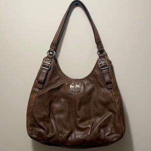 Coach brown leather satchel purse